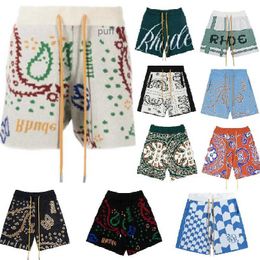 Rhude Shorts Designer Printing Wool Jacquard Knitted Casual Men Women Sport Running Home Outdoor Pants Holiday Leisure S-xl RP9B