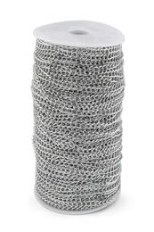 100mroll Aluminium ed Chains Silver Colour Plated Necklace Curb Chains Bulk For Bracelets Open Link For DIY Jewellery Making6098773