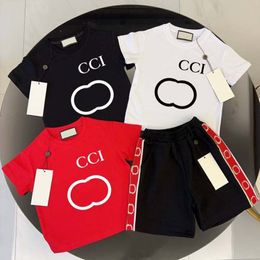 Designer Brand Baby Kids Clothing Sets Boys Girls Clothes Summer Luxury red black white Tshirts Shorts Tracksuit Children youth Short Sleeve Shirts Outfits