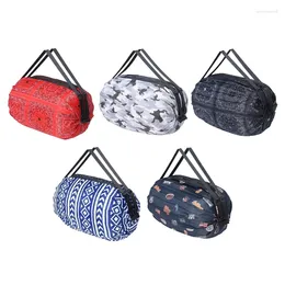 Storage Bags Portable Shoulder Women's Handbags Folding Pouch Shopping Bag Foldable Print Eco Friendly Ladies 210 Thick Oxford R7UB