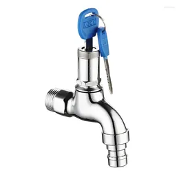Bathroom Sink Faucets Wash Water Faucet Outdoor Home With Lock Key Alloy Single Tap Anti-theft Bibcocks