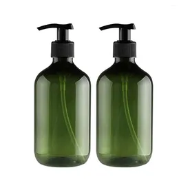 Liquid Soap Dispenser 2PCS Transparent PET Plastic Bottles With Black Screw Caps Recyclable 300 ML