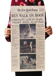 The Apollo 11 Moon Landing New York Times Vintage Poster Kraft Paper Retro Kids Room Decoration Wall Sticker 51355cm7821722