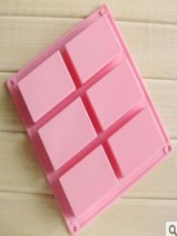 DIY square Silicone Mould Soap Baking Mould Cake Pan Moulds Handmade Biscuit mould 6 cavities2260778