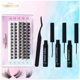 Makeup Brushes Eyelash Bond And Seal Lash Remover 60pcs DIY Clusters Long Lasting Glue Tweezers Mascara Wand Cilia Supplies