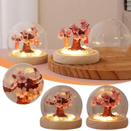 Party Favor Cherry Blossom Tree Nightlight DIY Material Package Handmade Tabletop Ambience Luminous Decoration For Mother's Day Gifts C0S6