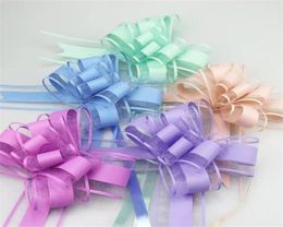 100pcs Middle Size 30mm solid Colour silverblackbeige Pull Bow Ribbon Gift Packing flower Bow knot Party Wedding Car Room Decor 21913584