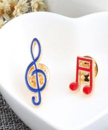 2 Pcs set Creative Cartoon Musical Note Enamel Brooches Pins Fashion Metal Badges Clothes Decoration Music Brooch259q3924307