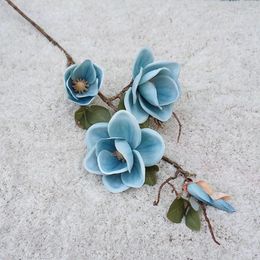 Decorative Flowers Quality Els Flower Arrangement Wedding Pography Props Gifts Magnolia Party Accessory Fake Artificial