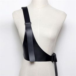 TRODEAM Women Sexy Leather Body Bondage Cage Sculpting Harness Waist Belt Straps Garter Belts Waistband Harajuku Suspenders 220509 285t