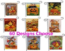 New Thanksgiving Deorations Garden Flag Halloween Double Print Pumpkin Hanging Banner Flags Home Party Decoration Welcome 4732cm 7443453