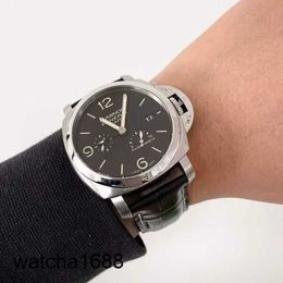 Racing Wristwatch Panerai LUMINOR 1950 Series 44mm Diameter Date Display Automatic Mechanical Men's Watch PAM00321 Steel Dual Time Zone Power Reserve Display