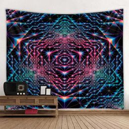 Tapestries Mandala Print Tapestry Geometric Fractal Art Wall Hanging Hippie Boho Room Decor Cloth Home Dorm