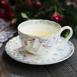 Cups Saucers European Style Coffee Cup And Saucer Set Bone China Afternoon Teacup Coffeeware Mug Home Office Tazas Kitchen Drinkware