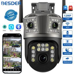 Wifi Camera PTZ Three Screens Outdoor Auto Tracking Night Vision Security Protection CCTV Surveillance IP ICSee