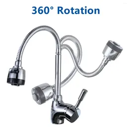 Kitchen Faucets 360 Degree Tap For Rotatable Spout Single Handle Spigots Sink Basin Adjustable Solid Brass