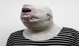 Party Masks Halloween Reverse Old Man Head Mask Zombie Latex Bloody Scary Alien Devil Full Face Mask Costume Party Cosplay Prop 223981516