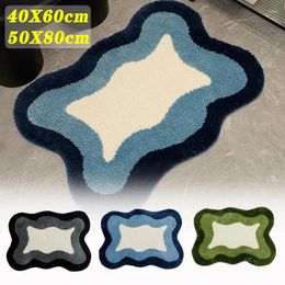 Bath Mats Modern Minimalist Bathroom Non-slip Absorbent Plush Velvet Foot Washroom Dirt-resistant Flocking Floor