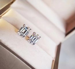 S925 pure silver Luxurious quality stud earring with sparky diamond in square and rectangle shape for women night club wedding jew2721932