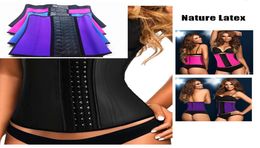 Sexy Woman Corset Tummy Shape Latex Waist Trainer 9 Steel Bone 3 hooks Shapewear Shapers Slimming Belt Waist Shape Firm adjust1997601