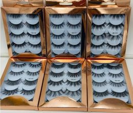 2020 Newest 5 Pairs 5D mink false eyelashes set Rose gold packaging box handmade reusable fake lashes eye makeup accessories drop 2480441