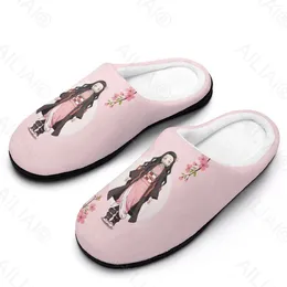 Slippers Nezuko (3) Sandals Plush Casual Keep Warm Shoes Thermal Mens Womens Slipper Winter Anime Kids