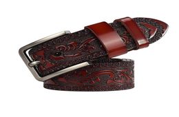 Factory Direct Belt Western Floral Emboss New Fashion Belt High Quality Genuine Leather Belts for Men Quality Assurance9383416