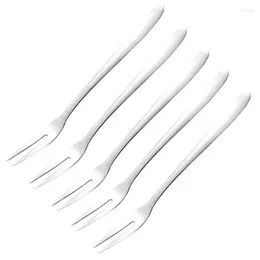 Forks 5PCS A Set 304 Stainless Steel Fruit Salad Dessert Cake Home Restaurant Bar Kitchen Grade