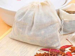 100pcslot Reusable Cotton Tea Bags Empty Unbleached Strainer Filter Bags Herb Brew Loose Leaf Infuser for Home Office Travel3604216