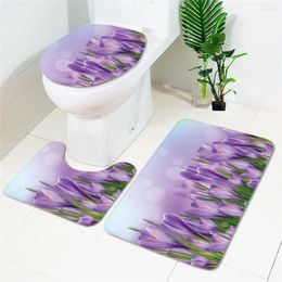 Bath Mats A Variety Of Flowers And Plants Bathroom Sets Non-slip Carpet Floor Toilet Seats Super Soft Absorb Water