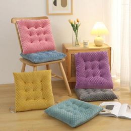 Pillow Seat Pad Anti-Slip Strap Design Soft Texture Plush High Elasticity Protective Washable Thickened Student Square Chair