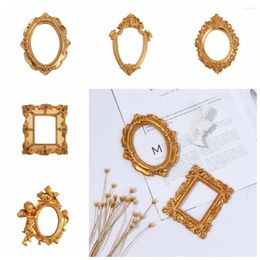 Frames Golden Retro Po Frame Ins Nail Art Jewelry Decoration Home Internet Ornaments Pography Background Props