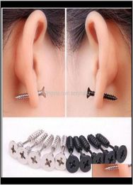 Stud Jewelry 5 Color 30PcsLot Single Fashion Unisex Fine Ear Cuff Stainless Steel Whole Screw Stud Earrings Body Piercing Htrn1695528