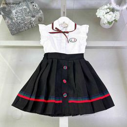 baby tracksuits Summer girls dress kids designer clothes Size 100-160 CM Sleeveless collar shirt and Single Breasted skirt 24May