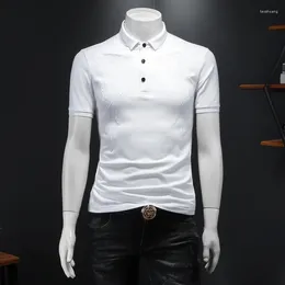 Men's Polos Great Designer Brand Man Clothing 2024 POLO Shirt With Heavy Craft Embroidery Drop