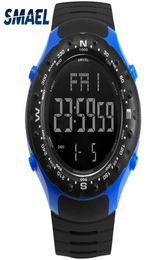 Sport Watch for Men 5Bar Waterproof SMAEL Watch S Shock Resist Cool Big Men Watches Sport Military 1342 LED Digital Wrsitwatches2431241