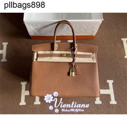 Women Handbag Brknns Swift Leather Handswen 7A hand bag 35cm gold brown Gold gold buckle quite suitable for tall goddesses