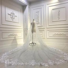 Sparkly 3M Long Wedding Veils Cathedral Length One Layer Appliqued Tulle Sequined Bridal Veil For Women With Free Comb 242G