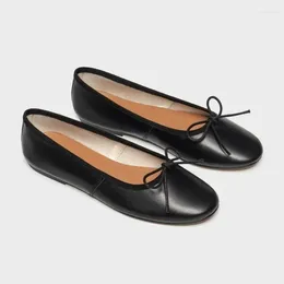 Casual Shoes 2024 Sheepskin Ballet Flats Women's Without Heel Genuine Leather Luxury Flat Fashion Loafers Female
