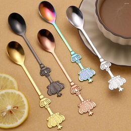 Tea Scoops WORTHBUY Stainless Steel Spoon Reusable Stirring Tools Crown Multipurpose Mixing Mini Ladle Round Head Scoop