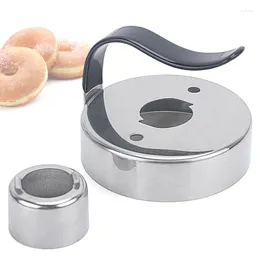 Baking Moulds Multifunctional Stainless Steel Cake Mould Donut Utensils Creative Mousse Circle Cookie Mould With Handle Tool