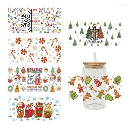 Window Stickers Christmas Candy Trees UV DTF Transfer Sticker For 16oz Libbey Glass Can Wraps Bottles Cup DIY Waterproof D7481