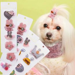 Dog Apparel 4 Set Hair Bows Fashion For Dogs Pets Accessories Grooming Small Bowknot Supplies