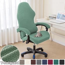 Chair Covers Twill Jacquard Game Cover For Office Internet Cafe Solid Decor Computer Armrest Gaming Seat With Slipcovers 1Set