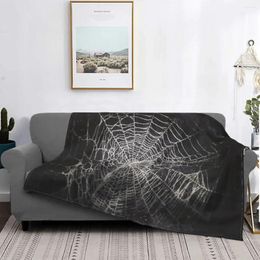 Blankets Flannel Fleece Spiderweb Print Throw Blanket For Couch Bed All Season Super Soft Microfiber Decorative Throws