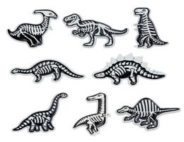 Cartoon Skull Dinosaur Skeleton Brooch Pins 12pcs Set Funny Animal Alloy Enamel Paint Men039s Suit Brooches Small Clothes Jewel9209863