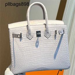 Brknns Handbag Genuine Leather 7A Handswen Gaoding Matte Misty Crocodile 25Cm HandsewnF1J8