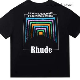 Rhude Shirt Designers Mens Embroidery T Shirts For Summer Mens Tops Letter Polos Shirt Womens Tshirts Clothing Short Sleeved Large Plus Size 100% Cotton Tees 119