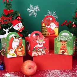 Gift Wrap 24Pcs/Lot Christmas Apple Box With Handle Portable Boxes For Packaging Candy Cookies Chocolate Xmas S
