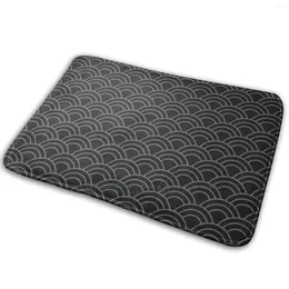 Carpets Waves / Japanese Black & White Mat Rug Carpet Anti - Slip Bedroom Entrance Door Beach Wave Japan